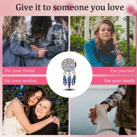 Elegant Silver and Multicolor Dream Catcher Charm - Picture 4 of 4